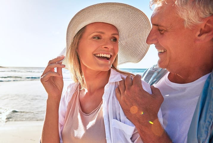 Romantic moment between mature partners — Sequel dating for modern elders